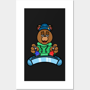 Graffiti Bear Head Cartoon Posters and Art